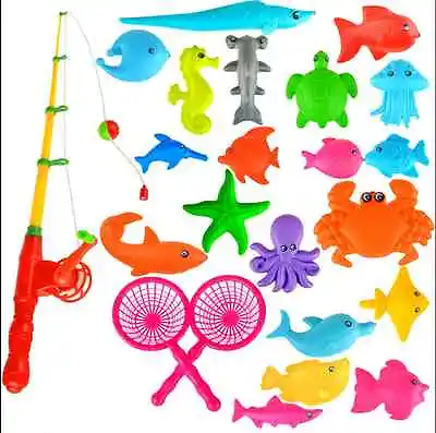 £7.44 • Buy NEW Magnetic Fishing Fish Rod Model Net Game Fun Toy Kid Children Baby Bath Time