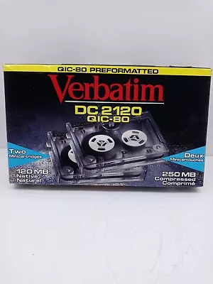 New Verbatim Dc2120 Qic-80 2 Mini Formated Back Up Tape Cartridges Dc 2120 • $8.32