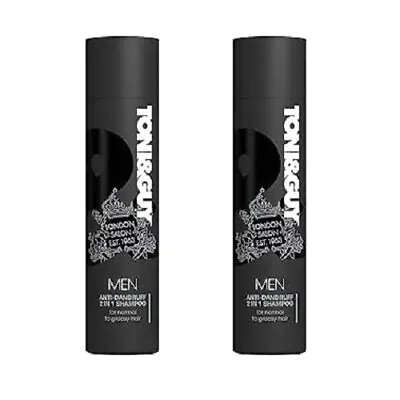 Toni&Guy Men Anti Dandruff 2 In 1 Shampoo Greasy Hair 250ml Pack Of 2 • £12.99