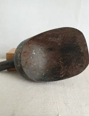 Large Primitive Rusty Metal Scoop 13  Farmhouse Feed Flour Ice Seed Rustic • $12.99