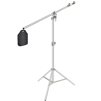 Neewer Photo Studio 2-in-1 Light Stand With 85-inch Boom Arm And Sandbag Silver • £67.99