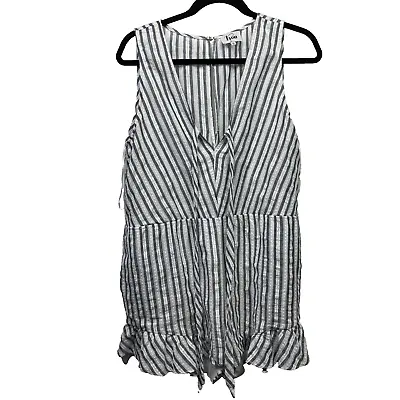 Lyon Romper Women Size 12 Blue White Striped Sleeveless One Piece Cotton Adult • $10.45