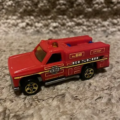 Vintage 1974 Hot Wheels Red Rescue Unit Emergency Vehicle Fire Truck • $1.99