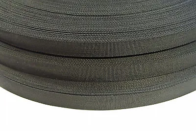 £4.25 • Buy Black Binding Tape 20mm 22mm 25mm Webbing Straps Bags Handles 1 - 200 Metres