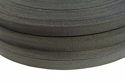 Black Binding Tape 20mm 22mm 25mm Webbing Straps Bags Handles 1 - 200 Metres • £29.95