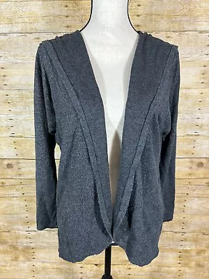 Mossimo Womens Charcoal Gray Open Front Hooded Fleece Jacket Size Small • $9.49