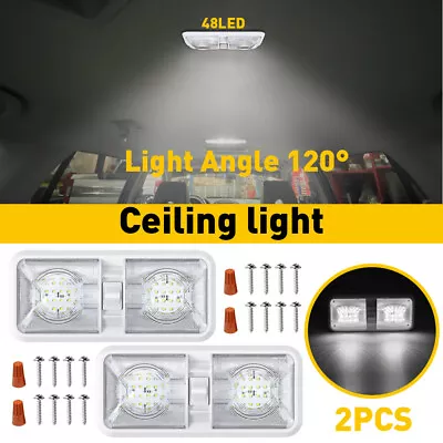 2x Leisure LED RV Interior LED Ceiling Light Boat Camper Trailer Double Dome 12V • $24.99