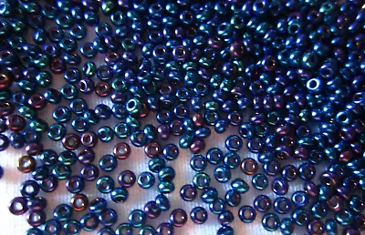 50g Seed Beads 3mm Iris Blue Czech Glass Approx 1600 Pcs #1119-19 Aus Seller • $6.90