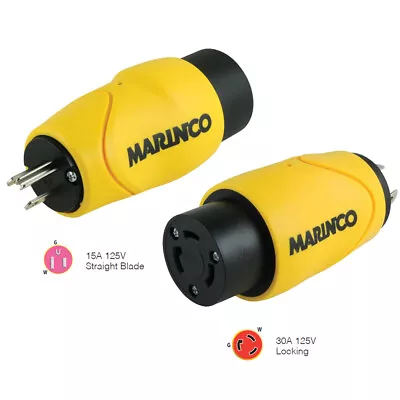 Marinco S15-30 Straight Adapter 15A Male To 30A Locking Female Connector • $45.47