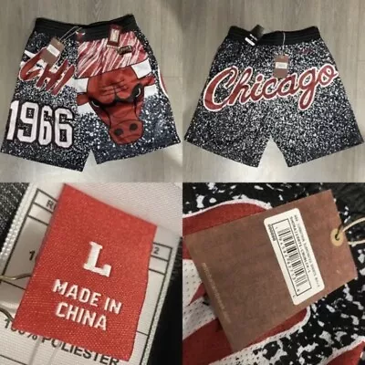 Official BNWT L Mitchell & Ness Chicago Bulls Jumbotron Sublimated NBA Shorts • £39.99