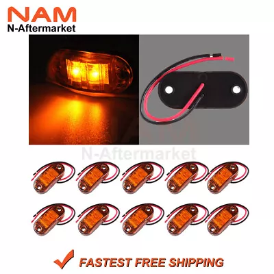 10 X Amber Orange 12v 2 Led Side Marker Indicators Lights Truck Trailer E-marked • $17.24