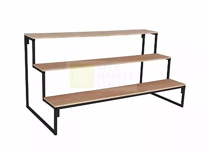 3 Tier Step Unit 1.2M - 3M Long Market Stall Display Stand 300mm X 300mm Steps • £236.80