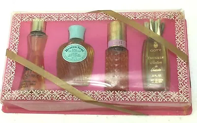 Vintage Perfume COTY 4pc Gift Set Emeraude Replique Heaven Sent Intimant 1960s • $99