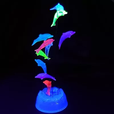 Vintage Retro Mid Century Kinetic Lucite Wire Sculpture Dolphin 12.5  Blacklight • $75