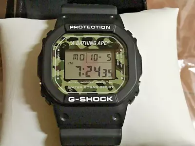 G-shock X A Bathing Ape Bape Limited 1000 Wrist Watch Balck DW5600 Men 20 ATM • $549.88