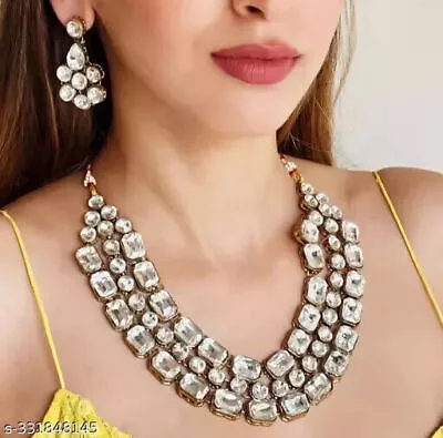 Indian Bollywood Gold Plated Kundan Choker Bridal Necklace Earrings Jewelry Set • $45.95