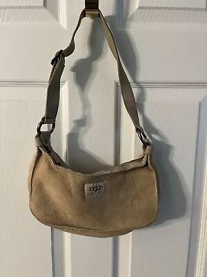 Ugg Australia Light Gray Suede Sheepskin Leather Small Handbag • $20
