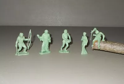 Marx Robin Hood 5 Green Figures Maid Marian Friar Tuck Archer & Merry Men VTG • $55