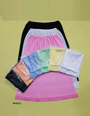 £5.22 • Buy Black White Underskirts Cotton Mix Half Slips Waist Slips Size 4-16 Petticoat