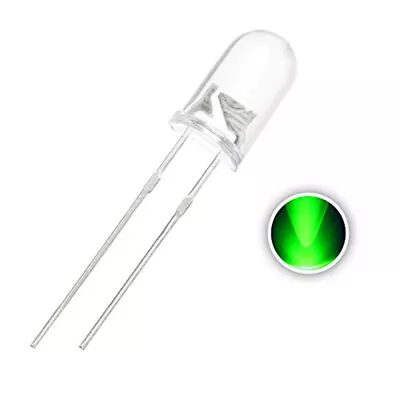 Clear Green LED 5mm T1-3/4 520nM Super Bright Transparent - 10x 25x 50x Pkg • $5.39