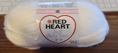 1 Skein Vintage Red Heart Soft Baby Steps Acrylic Yarn White NEW Worsted 4 • $14.37