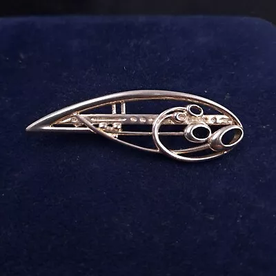 Brooch Ola Gorie Sterling Silver Scottish Arts & Crafts Design 50mm X 20mm • £79