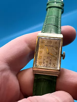 Vintage Waltham Watch. Gold Plated. Running! Art Deco New Band • $125