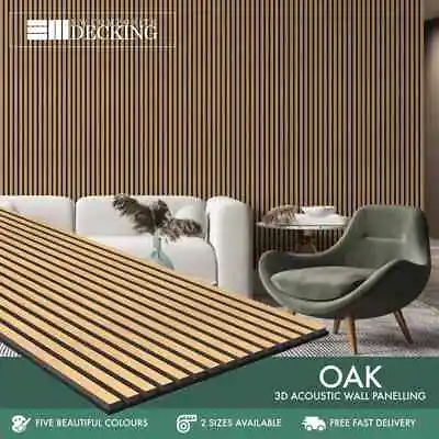 Oak Acoustic Wood Panel 2400mm X 600mm | Internal | Slatted | Decorative • £75