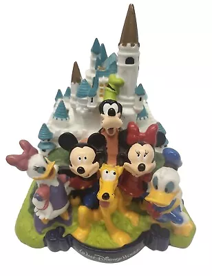 Vtg Walt Disney World 30th Anniversary PVC Coin Bank Castle Mickey Minnie Pluto • $18.50