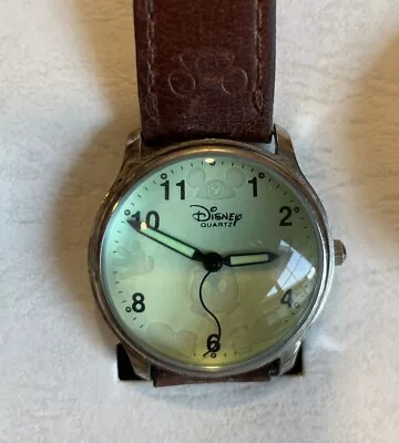 Disney Time Works Glow In Dark Mickey Mouse Watch Second Hand Tail Rare Case • $69.95