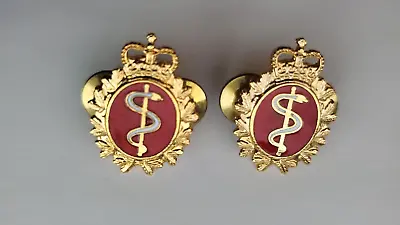 Royal Canadian Medical Service Collar Badge Pair Enamaled • $27.96