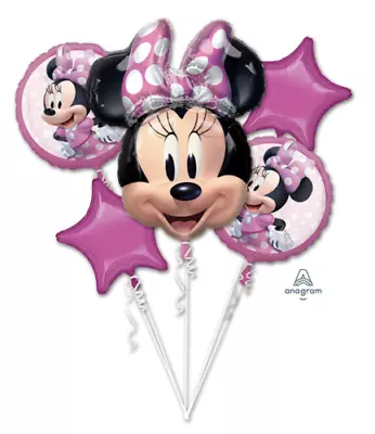 Minnie Mouse Forever Balloon Bouquet Girls Birthday Party Decoration Supplies • £14.59