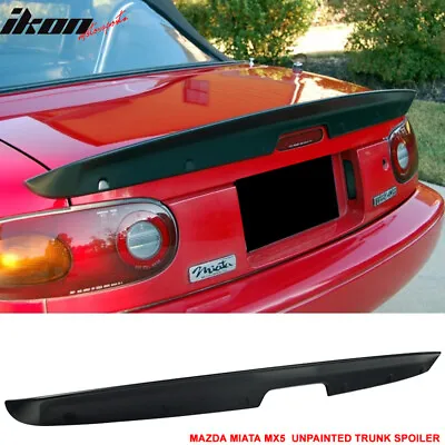 Fits 90-97 Mazda Miata KG Type 1 Rear Trunk Spoiler Wing Lip Unpainted Black ABS • $129.98