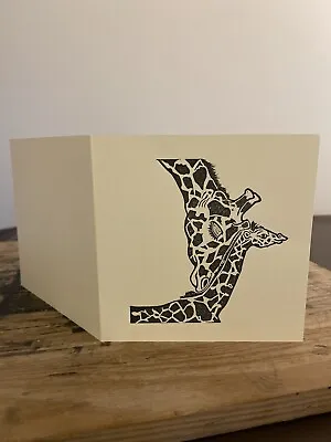 £2.99 • Buy Giraffe Lino Cut Hand Made Card - Original, Hand Drawn, Hand Cut, Hand Printed.