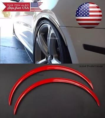1 Pair Red 1  Flexible Arch Wide Fender Flares Extension Guard Lip For Ford • $15.98