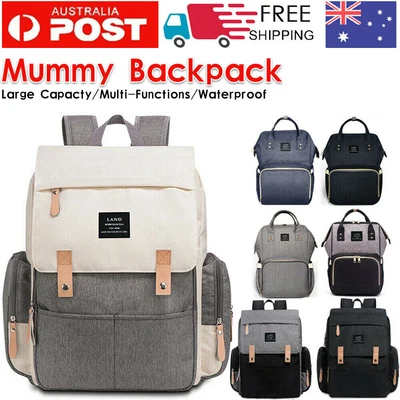 $38.59 • Buy Multifunctional Baby Diaper Nappy Backpack Waterproof Mummy Changing Bag AU     