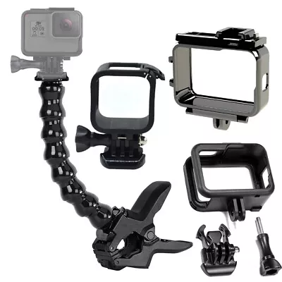 Adjustable Gooseneck Jaws Flex Clamp Mount Socket Screw Protect Case For Hero • $38.98