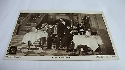 Charlie Chaplin Red Letter Photocard Essanay Silent Movie Postcard RPPC • £3.75