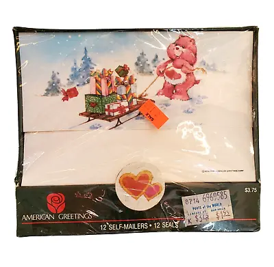 Vtg NOS 1983 Care Bears Christmas Cards Sealed Box Of 12 With Love A Lot Bear • $21.58