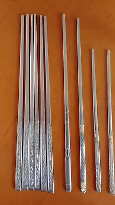 LOT Of 7 Vintage Asian Stainless Steel Chopsticks 8+  FREE SHIP • $9.95