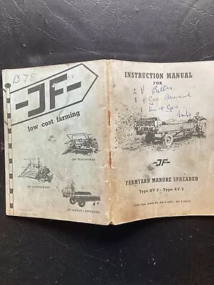Instruction Manual For JF Farmyard Manure Spreader Type AV2-AV3 • £12.95