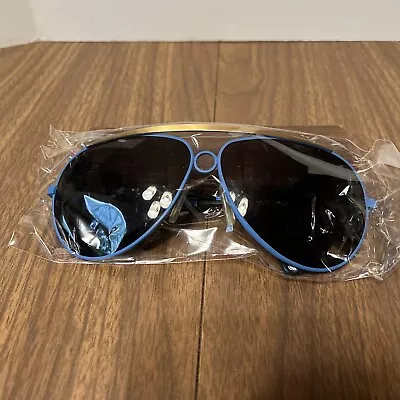 NOS Vintage 80’s Blue Aviator Shooting Style Sunglasses  W/Dark Lens Taiwan New • $22.19