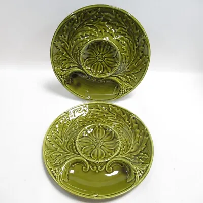 £19.99 • Buy 2x Gien France Pottery Snack Plate 20  Diameter Ceramic Decorative Floral Leaf