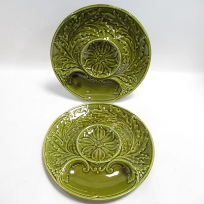 £19.99 • Buy 2x Gien France Pottery Snack Plate 20  Diameter Ceramic Decorative Floral Leaf