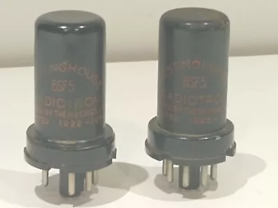 $32.50 • Buy Two Vintage Westinghouse 6SF5 Vacuum Tube With Metal Case