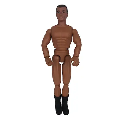GI Joe Power Team Figure Man Doll 12  Brown Hair Brown Eyes Boots Movable Joints • $14