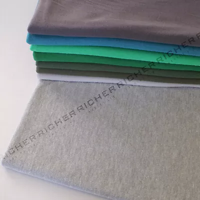 100% Knitted Jersey Cotton Stretch Interlock Jersey Fabric Material - Made In UK • £1.25