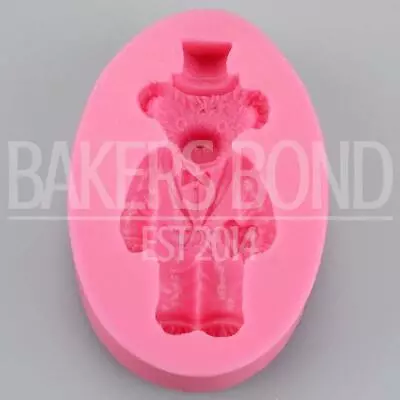 Tuxedo Gentleman Teddy Bear Silicone Mould Fondant Icing Cake Cupcake Topper • £5.49