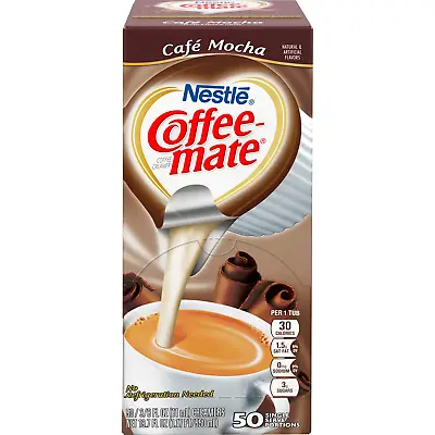 Coffee Mate Cafe Mocha Liquid Coffee Creamer 0.375Oz X 50 • £10.99