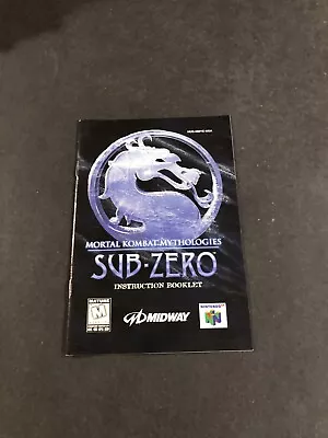 Mortal Kombat Mythologies Sub Zero N64 Manual Only • $29.95
